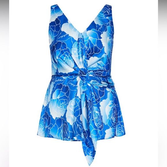 City chic top Serena print blue new size 20 - Picture 1 of 12